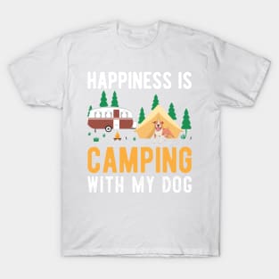 Happiness is Camping with my Dog T-Shirt